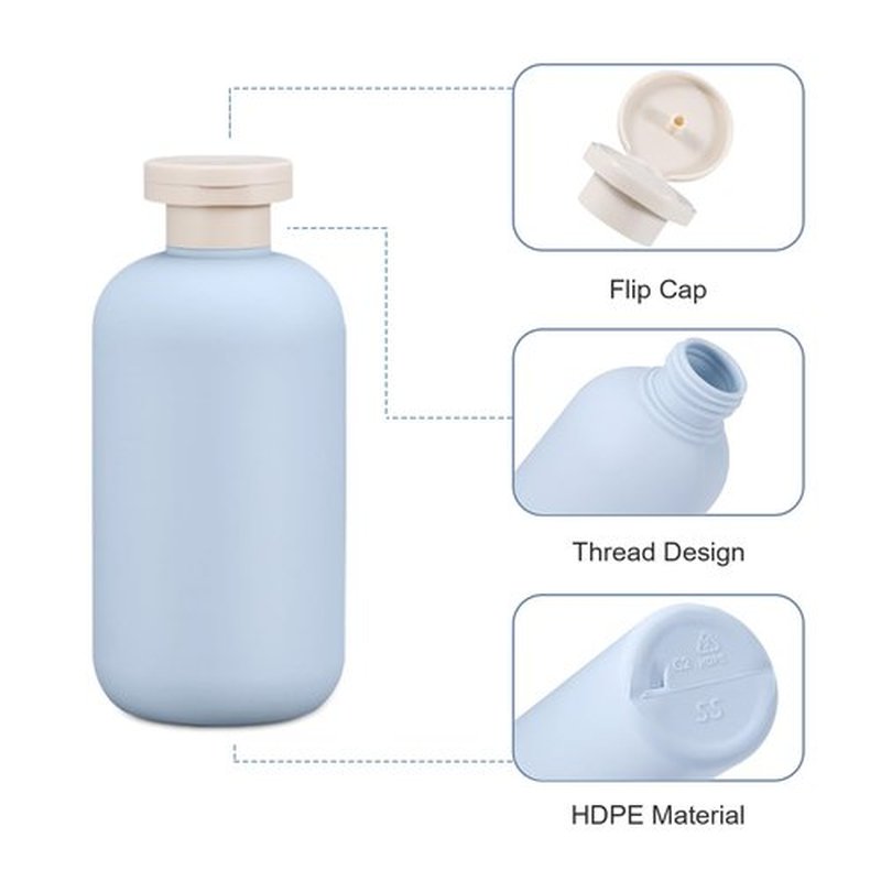 UMETASS 3 PACK Travel Shampoo Bottle, Empty Plastic Squeeze Bottles 6.8oz with Flip Cap, Lotion Container for Toiletries