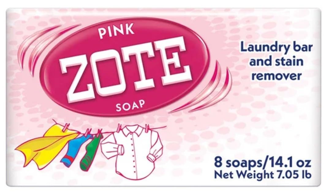 ZOTE Pink Soap, Laundry and Stain Remover Bar - 8 Pack