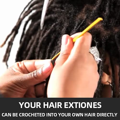 FAMILOCS Afro Kinky Bulk Human Hair for Draedlock Extensions, Repair Locs, Twists and Braids (12 Inch 30g/1oz, Natural black #1B)