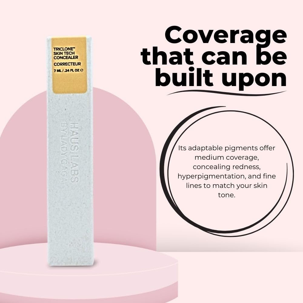 HAUS LABS BY LADY GAGA Triclone Skin Tech Hydrating + De-puffing Concealer with Fermented Arnica 10 Light Golden