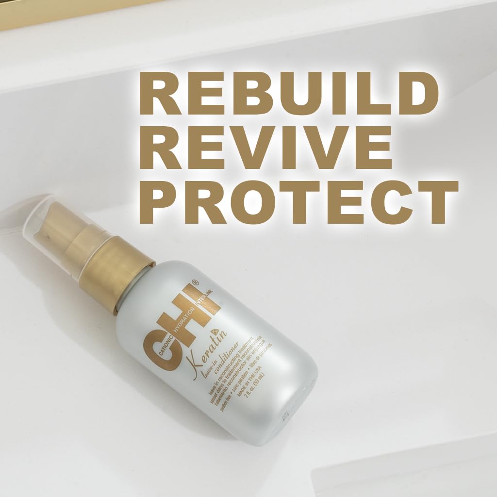 CHI Keratin Reconstructing Shampoo, Delivers Healthier Hair, Adds Shine & Helps Prevent Future Breakage, Sulfate, Paraben, & Cruelty-Free, 32 Oz