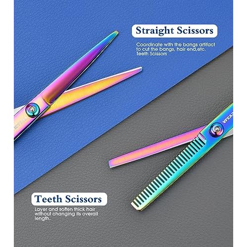 Hair Cutting Scissors Kits,11Pcs Professional Haircut Scissors Kit with Comb,Clips,Cape,New Craftsmanship Stainless Steel Hairdressing Thinning Shears Set for Barber,Salon,Home,Men,Women