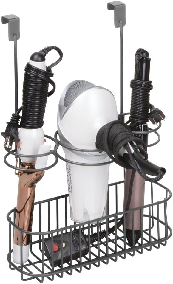 Hair Tool Organizer Basket - Over Cabinet Storage for Hair Dryers & Irons - Bronze