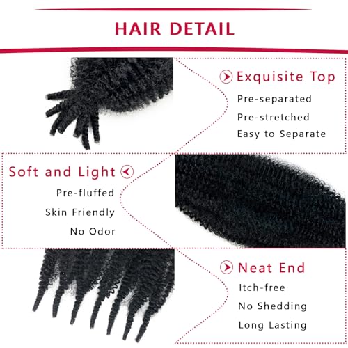 Marley Twist Braiding Hair Ombre Gray Afro twist hair 24 Inch Wrapping Hair for Soft Locs Pre-Separated Marley Hair 8 Packs Synthetic Crochet for Faux Locs Kinky Braiding Hair Extensions for Twisting