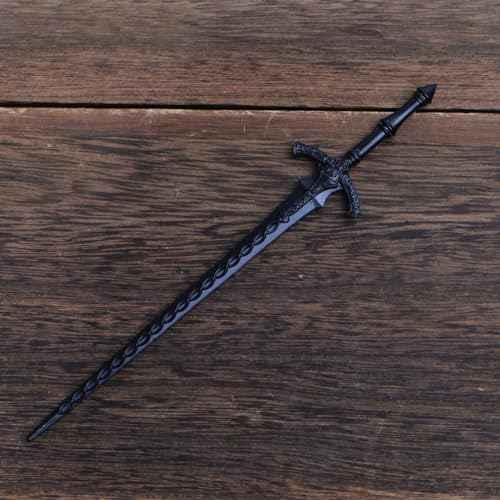 2PCS Retro Viking Hair Sticks ? Black Gothic Metal Sword Hair Pins for Women, Perfect for Renaissance Festivals, Halloween, Thick Hair & Updos (RLAL)