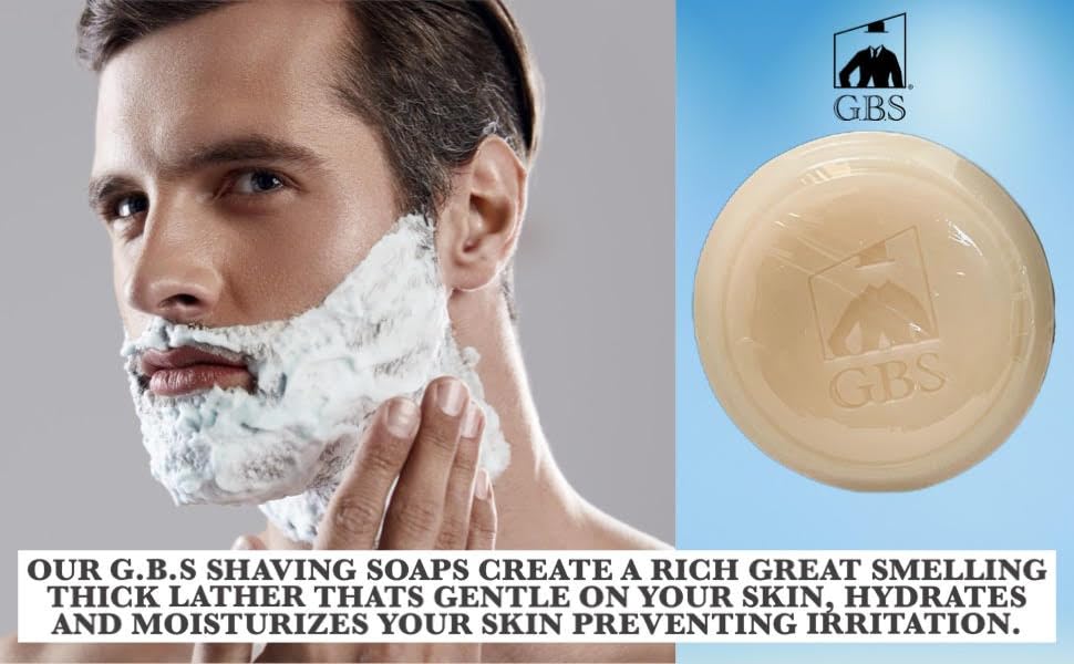 G.B.S Natural Fragrance Free & Lavender Citrus Shaving Soap with Shea Butter for Sensitive Skin Shave Soap for Men (Pack of 2)