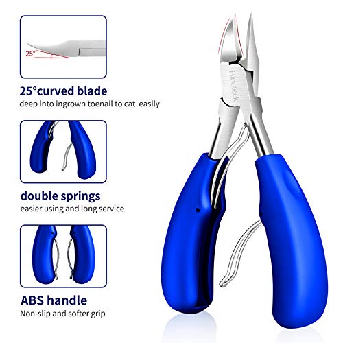 Nail Clippers for Thick Nails,Large Toenail Clippers for Ingrown or Thick Nails for Seniors,Women and Men. Professional Stainless Steel Toenail and Fingernail Clippers Set. (Blue/Silver)