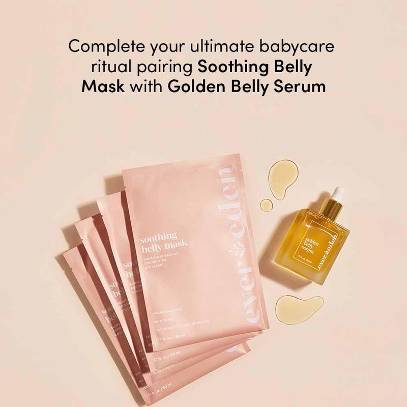 Evereden Soothing Belly Mask - 1 Belly Mask for Pregnant Women 2nd & 3rd Trimester - Hydrating, Nourishing, & Soothing Pregnancy Skin Care Belly Masks - Clean & Vegan Pregnancy & Maternity Products