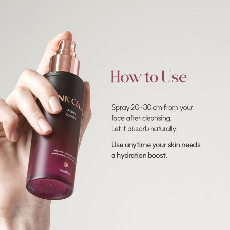 Lulubeu Active Booster Mist with NK Cell Technology, Hydrating & Firming Facial Toner Spray, 3.38 fl oz