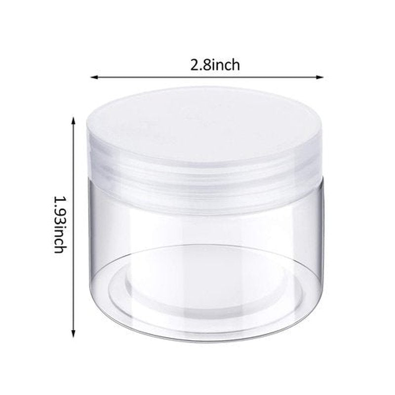 6 Pack Clear Container with Lids Small Plastic Pot Jars Wide Mouth Round Leak Proof Plastic Container Jars with Lid for Travel Storage, Eye Shadow, Nails, Paint, Jewelry (5 oz, Clear)