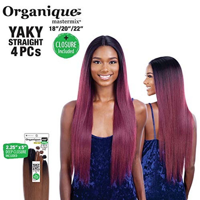 Organique Mastermix YAKY STRAIGHT 4PCS (18"/20"/22", OT613) - Shake-N-Go Organique Synthetic Weave