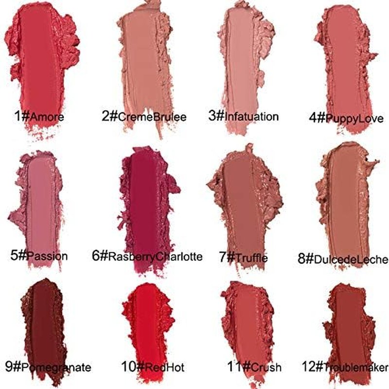 JUDUNA Upgrade 12 Color Cream Lip Gloss, Long-Lasting Moisturizing Velvet Lip Lipstick, Non-Stick to Cup, Non-Fading, Waterproof, Hydrating Lip Tint Natural Jelly Lipstick (01#, 6 ML)