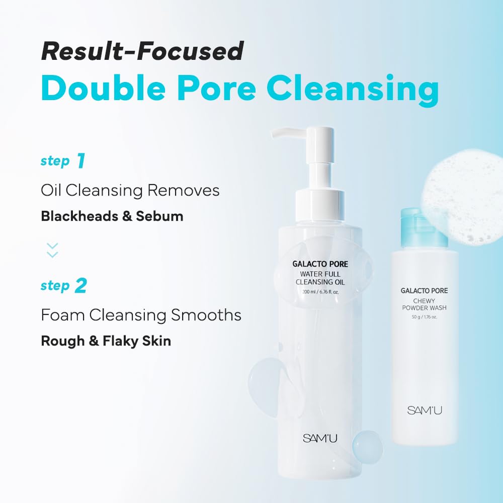 SAM'U Galacto Pore Chewy Powder Wash, Pore Enzyme Cleanser, 1.76 oz