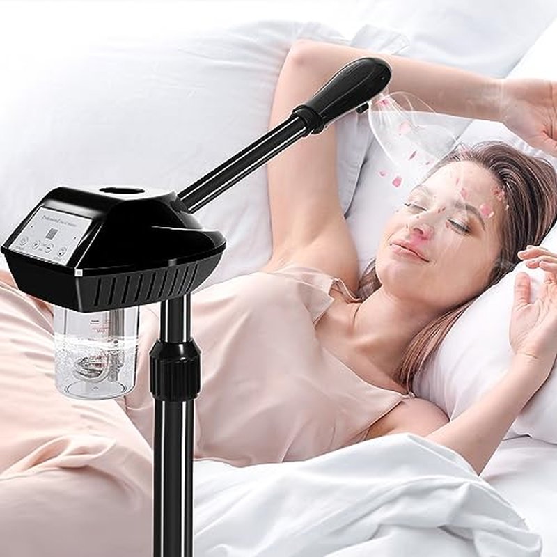 Retain time Facial Steamer, Face Steamer on on Wheels with More Steam, Adjustable Height for Face Steamer Suitable for Personal Home and Professional Personal Care Places,Moisturizing and Hydrating.