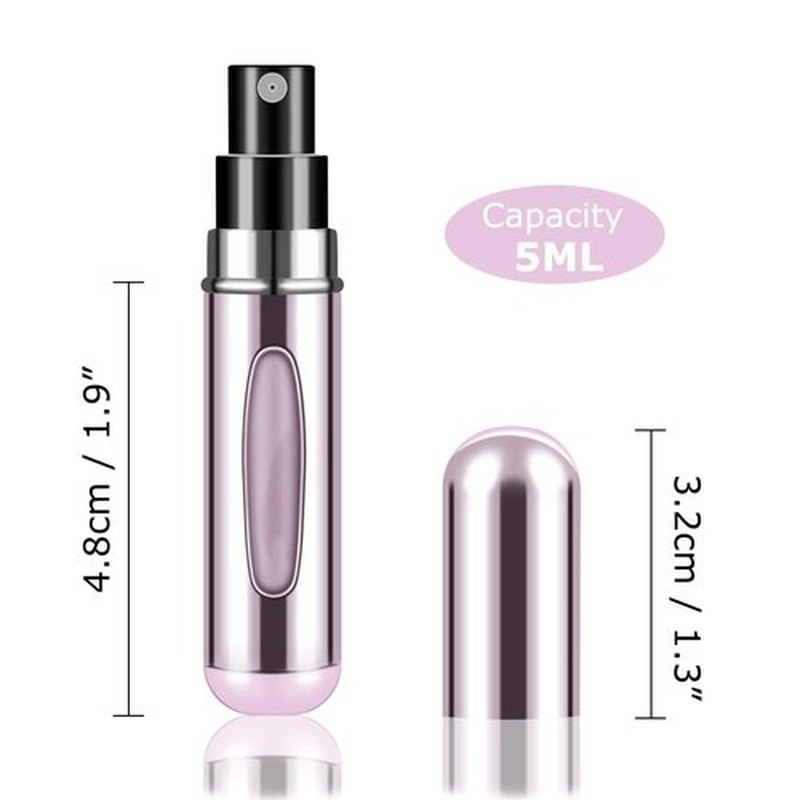 Fivexing 2Pcs Refillable Perfume Atomizer Bottles,Portable Mini Separate Perfume Bottle,Travel and Outings Spray Boxes Dispensers 5ml/0.2oz (Pink)