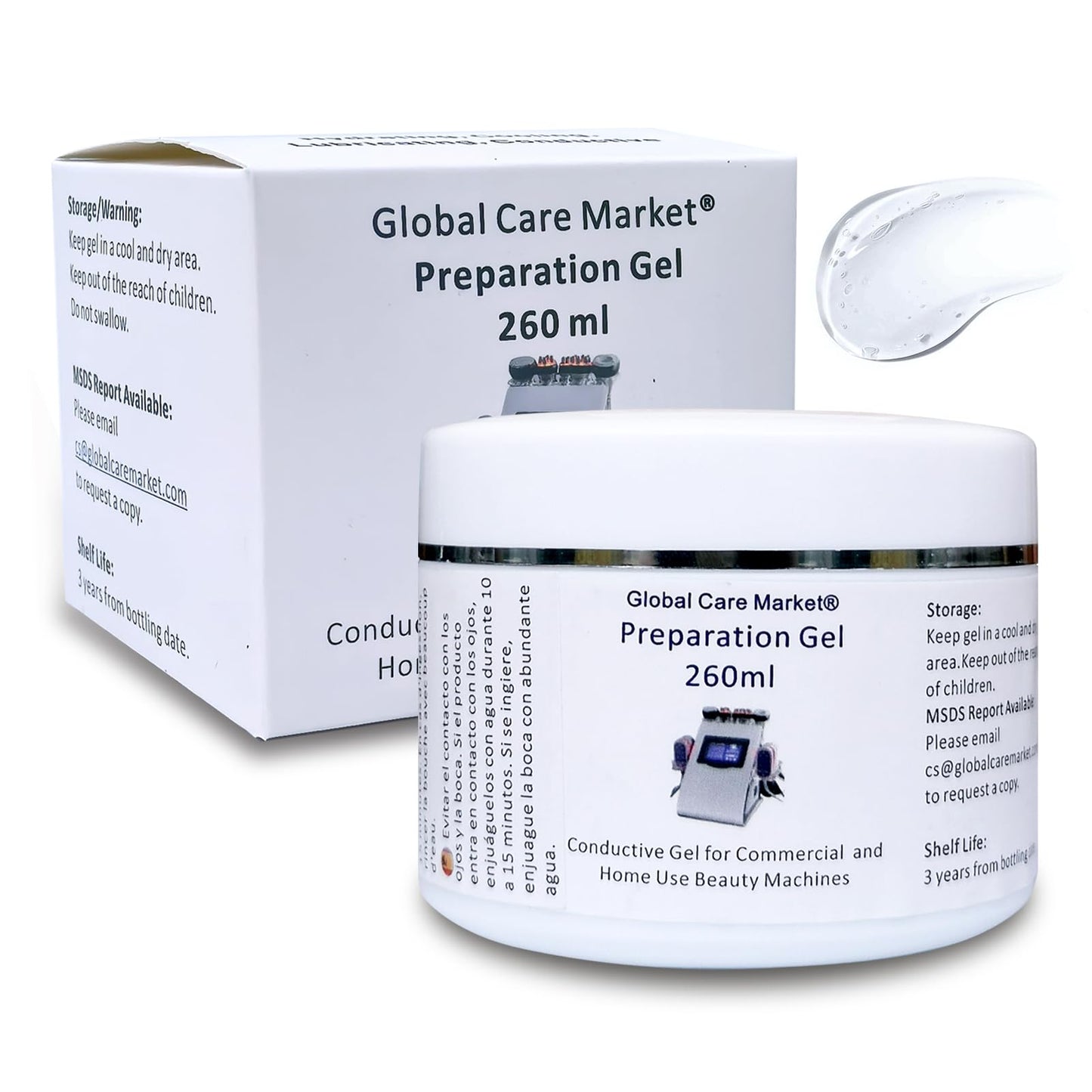 RF Conductive Gel with Hyaluronic Acid for Microcurrent Face Device, Radio Frequency Gel for Body Skin Tightening Machine, Hydrating Skin Cooling Cream for IPL Hair Removal, 260ml Jar