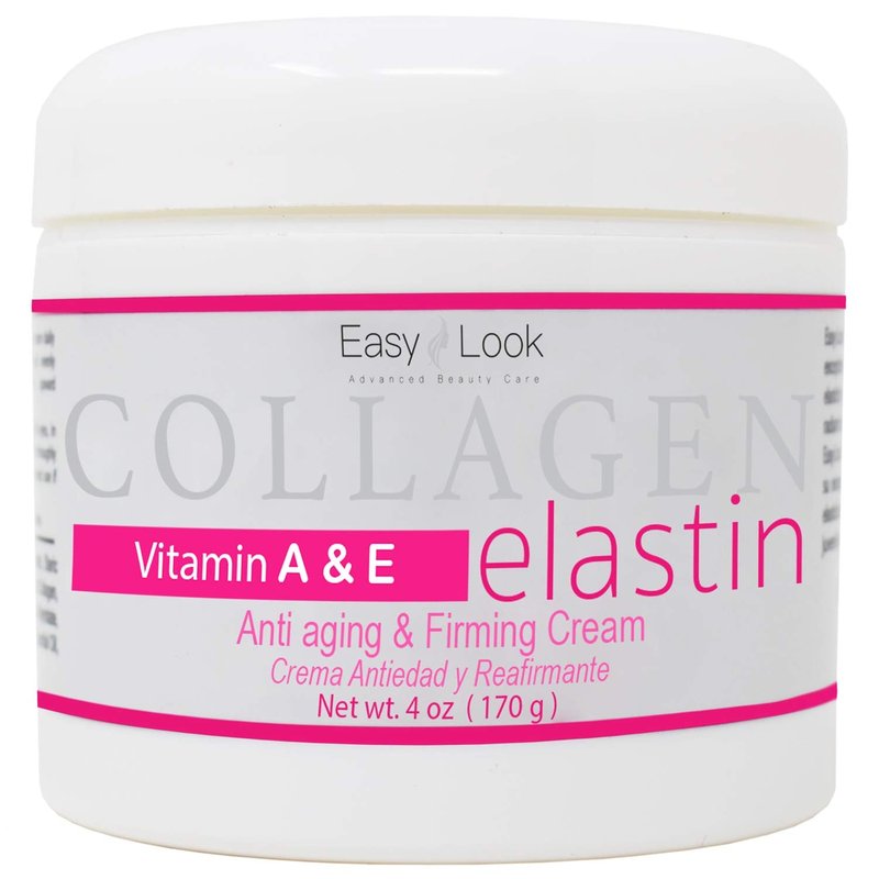 EASY LOOK Collagen Elastin Cream with Vitamins A & E Anti Aging and Firming Cream 4oz