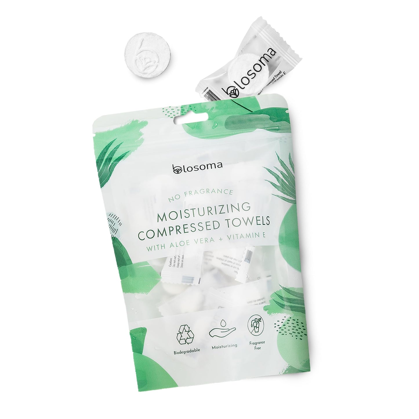 Unscented Moisturizing Compressed Towel, Disposable Mini Tablets Cotton Coin Tissue, Water Activated Rejuvenating Towels for Travel, Camping, Gym, Home Fragrance-Free Portable Hand Wipe (Pack of 50)