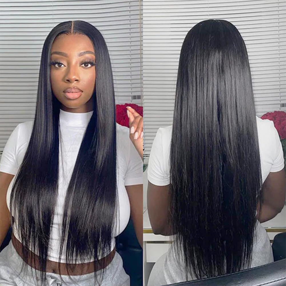 MIRONICA Straight Human Hair Bundles 10 Inch 12A Brazilian 1 Bundles Human Hair 100% Unprocessed Virgin Hair Double Machin Weft for Black Women Natural Black Color Hair Extensions