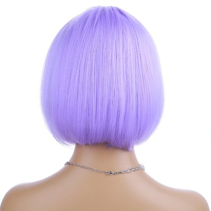 PATTNIUM Purple Bob Wig for Women Short Purple Wigs Straight Middle Part Light Purple Hair Wig Natural Looking Heat Resistant Synthetic Wig