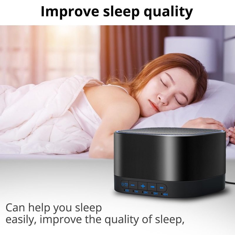 Magicteam Sound White Noise Machine with 20 Non Looping Natural Soothing Sounds and Memory Function 32 Levels of Volume Powered by AC or USB and Sleep Sound Timer Therapy for Baby Kids Adults