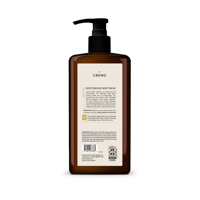 Cremo Rich-Lathering Italian Bergamot Body Wash for Men, 32 Fl Oz (Pack of 2)