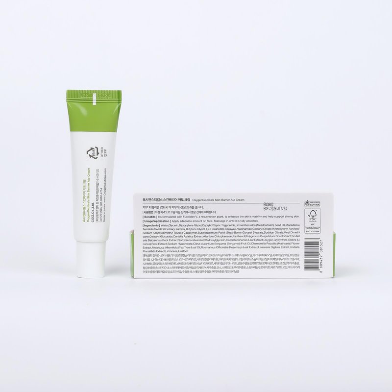 OxygenCeuticals Skin Barrier Ato Cream – Protective Cream with Fucoidan V, Shea Butter & Centella Asiatica, Strengthen Skin Barrier & Soothe Sensitive Skin. 0.67 fl.oz (20ml)
