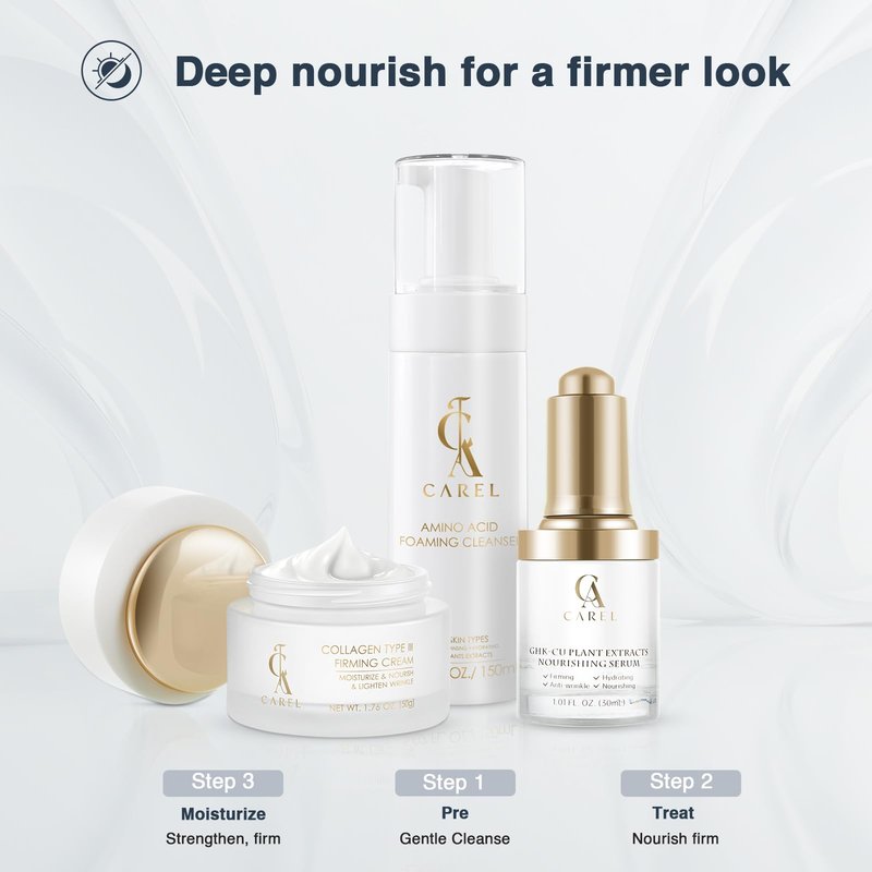CA CAREL Peptides Collagen Firming Cream, Face Moisturizer with Advanced Peptide Complex and Ceramides for Skin Elasticity
