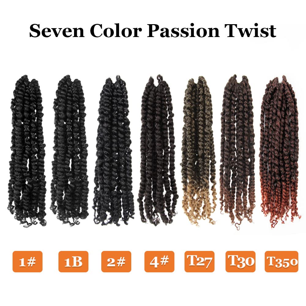 Passion Twist Hair 8 Inch 7 Packs Pre-twisted Short Passion Crochet Twist Hair Pre-Looped Crochet Passion Twist Soft Braids,T27(Ombre Honey Blonde)
