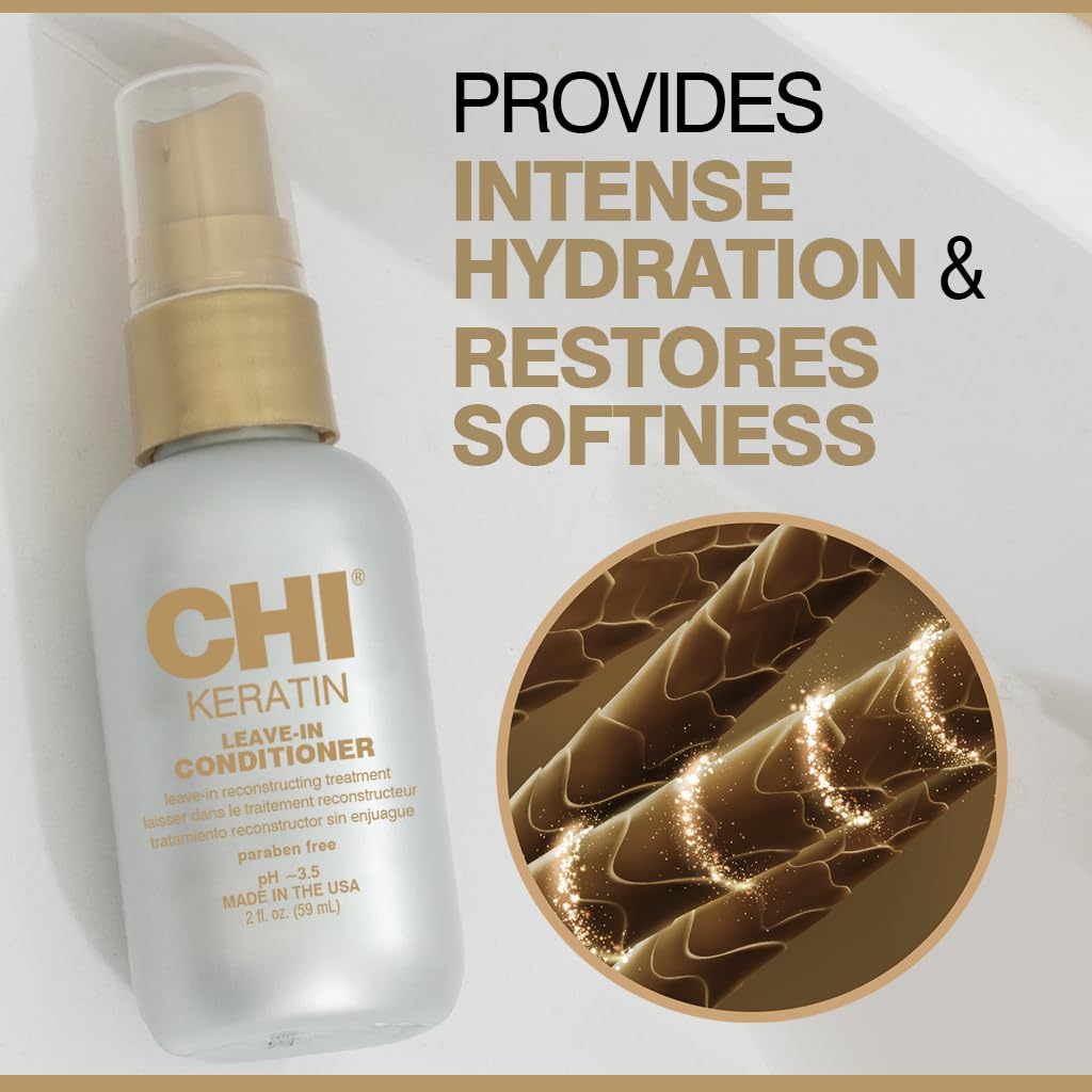 CHI Keratin Reconstructing Shampoo, Delivers Healthier Hair, Adds Shine & Helps Prevent Future Breakage, Sulfate, Paraben, & Cruelty-Free, 32 Oz