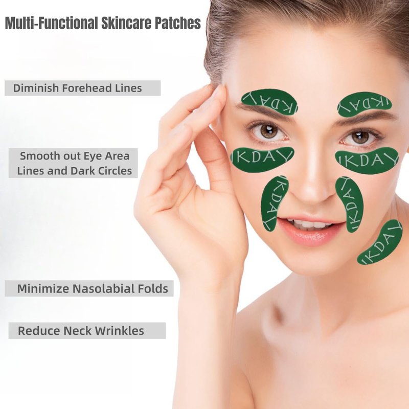 IKDAY Silicone Eye Patches Reusable Under Eye Patches | Forever Eye Mask Reusable Eye Gel Pads | Eye Patches for Wrinkles & Puffy Eyes & Dark Circles| Great Skincare Routine for Face (green-1 pair)