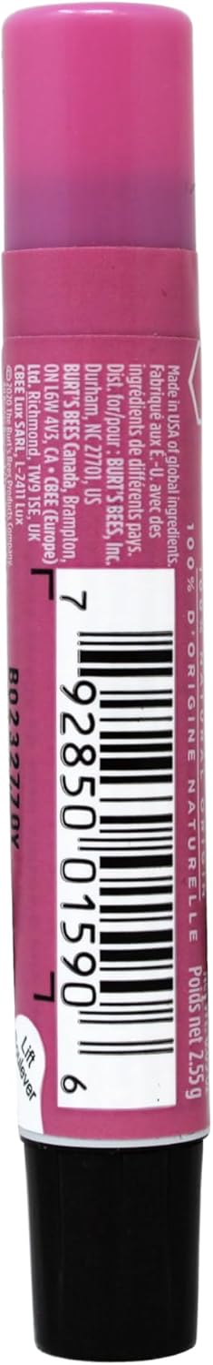Burt's Bees Lip Shimmer, 100% Natural Moisturizing, with Peppermint Oil, Guava, 0.09 Oz - 6 Pack