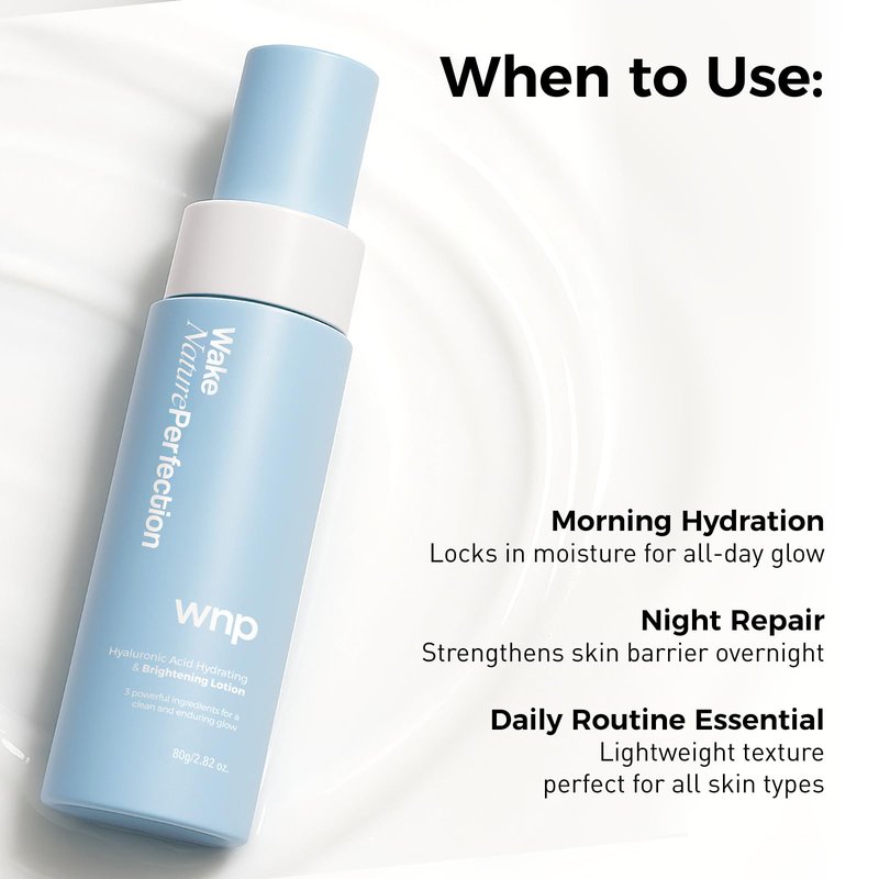 WNP Hyaluronic Acid Hydrating & Brightening Lotion: 4D Hyaluronic Acid, 2% Niacinamide, 377, Vitamin C Deep Moisture & Radiance Boosting Facial Moisturizer Vegan SkinCare for All Skin Types