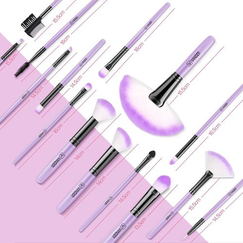 Make up Brushes, VANDER Professional 32pcs Makeup Brush Set, Makeup Brushes Set Foundation Blending Cosmetic Brush Set Kit,Purple(Cosmetic bag not included)