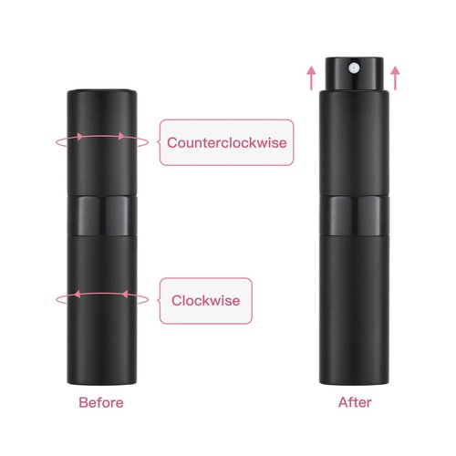Tekson 5PCS 8ml Travel Perfume Atomizer Refillable, Mini Cologne Spray Bottle Empty, Small Aftershave Sprayer for Liquid Dispenser (Five Colors)