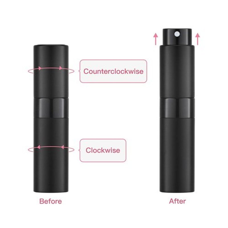 Tekson 9PCS 8ml Travel Perfume Atomizer Refillable, Mini Cologne Spray Bottle Empty, Small Aftershave Sprayer for Liquid Dispenser with 1 case