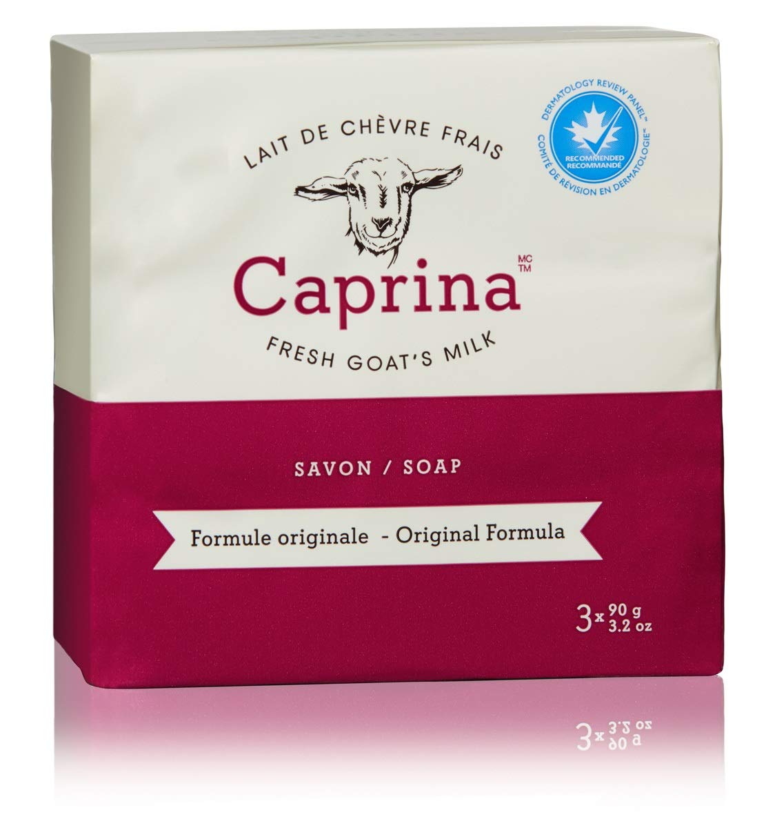 Caprina Fresh Goat’s Milk Soap Bar, Original, 3.2 oz (8-3 Packs), Cleanses Without Drying, Biodegradable Soap, Moisturizing, Vitamin A, B2, B3, and More