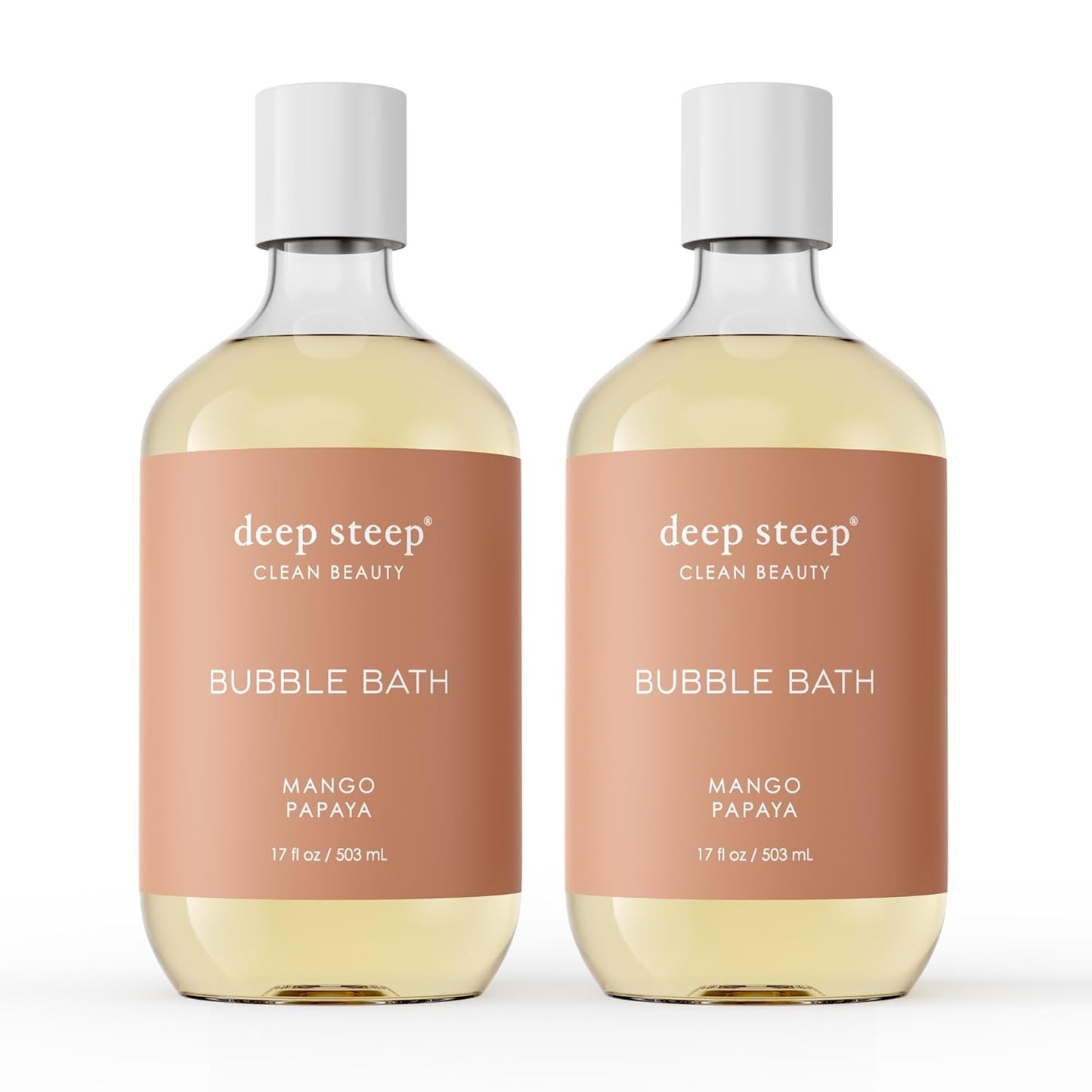 Deep Steep Bubble Bath, Lavender Chamomile, 17 oz (Pack of 2) – Soothing Soak with Shea Butter, Argan Oil, Aloe Vera & Coconut Oil – Vegan, Sulfate-Free, PH-Balanced Clean Beauty