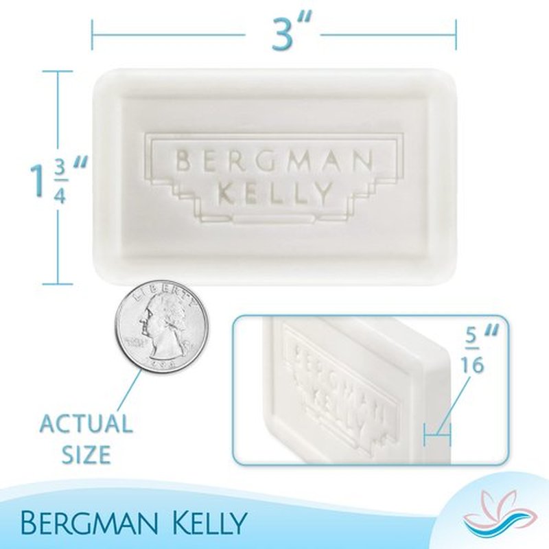 BERGMAN KELLY - Hotel Soap Bars - Tropical Waterfall, 1 oz, 200 PK - Travel Size Luxury Bulk Amenities Bar Soap - Mini Individually Wrapped Rectangular Soap, Small Toiletries for Airbnb & Motel