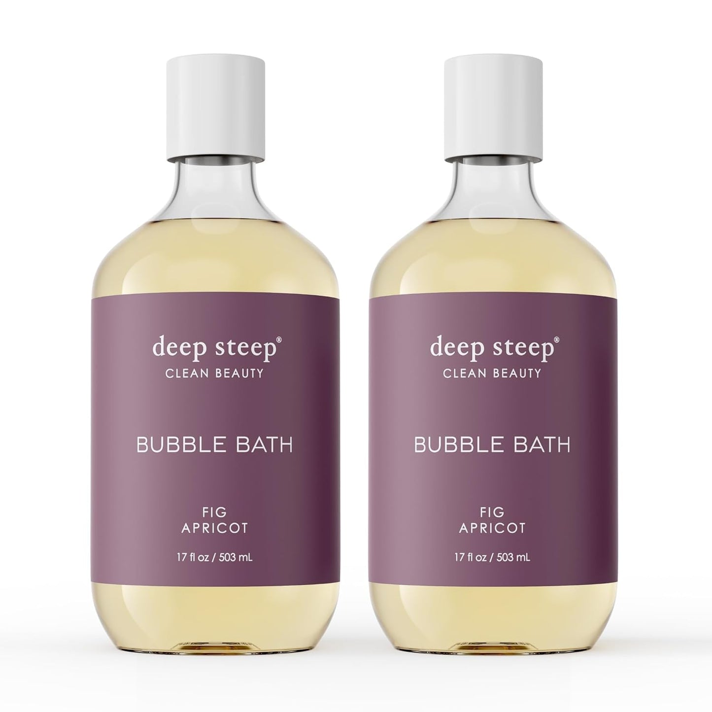 Deep Steep Bubble Bath, Lavender Chamomile, 17 oz (Pack of 2) – Soothing Soak with Shea Butter, Argan Oil, Aloe Vera & Coconut Oil – Vegan, Sulfate-Free, PH-Balanced Clean Beauty