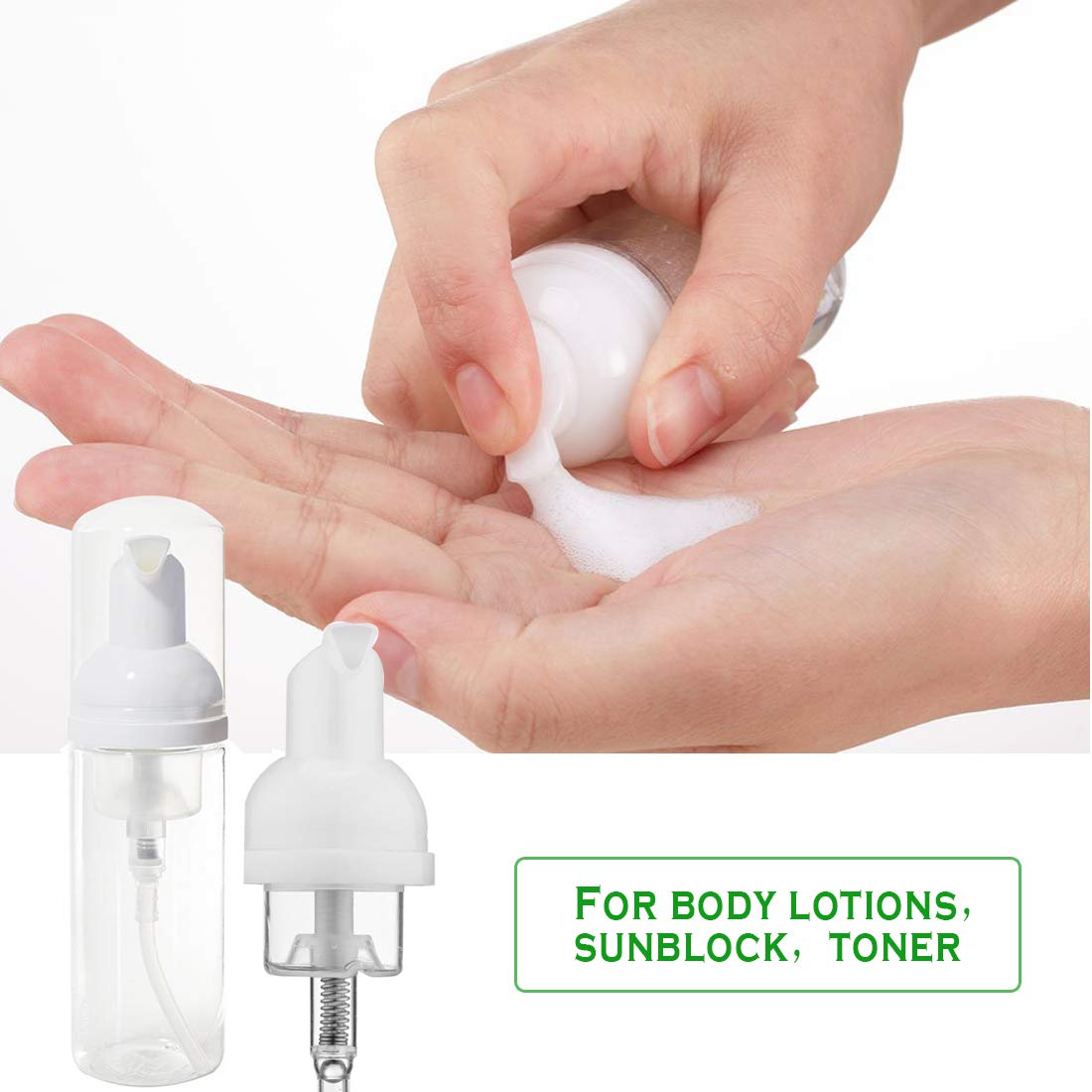 12 Pcs Empty Bottle Travel Soap Bottle | Plastic Foam Dispenser Bottle | Mini Foaming Soap Pump Dispenser for Cleaning, Travel, Cosmetics Packaging (2 oz)
