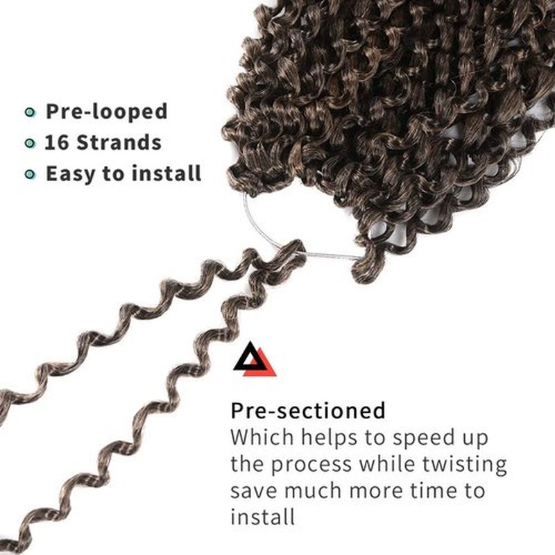 Pelokaa Passion Twist Hair - 10 Inch 7packs Ombre Brown Water Wave Crochet Braids Synthetic Braiding Hair Extensions (10 Inch 7Packs, T30)