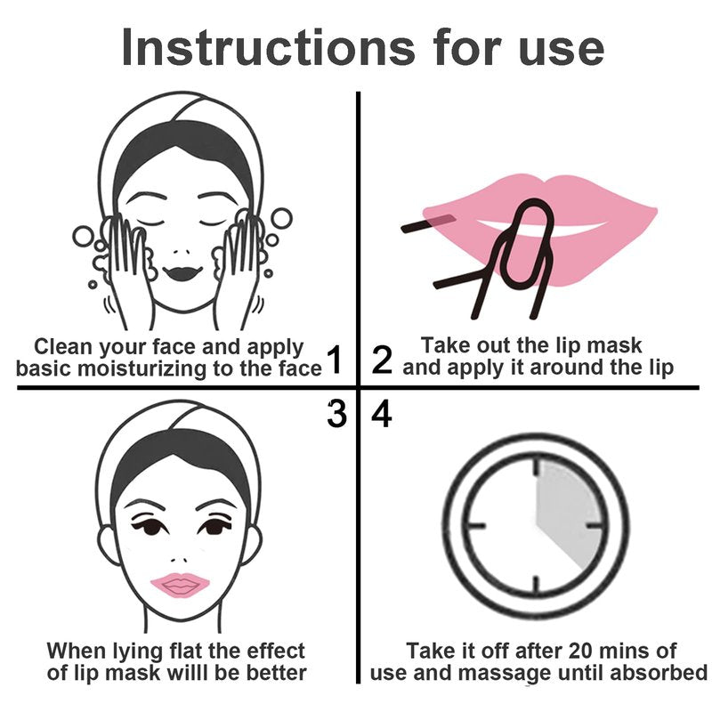 Permotary 30 PCS Collagen Lip Mask Crystal Mouth Care Gel Pads for Moisturizing & Reducing Chapped, Smoothing Fine Lines-Lip Patches for Firms & Hydrate and Plump