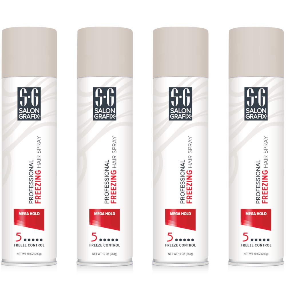 Salon Grafix Professional Freezing Hair Spray, Mega Hold, 10 oz (Pack of 3)
