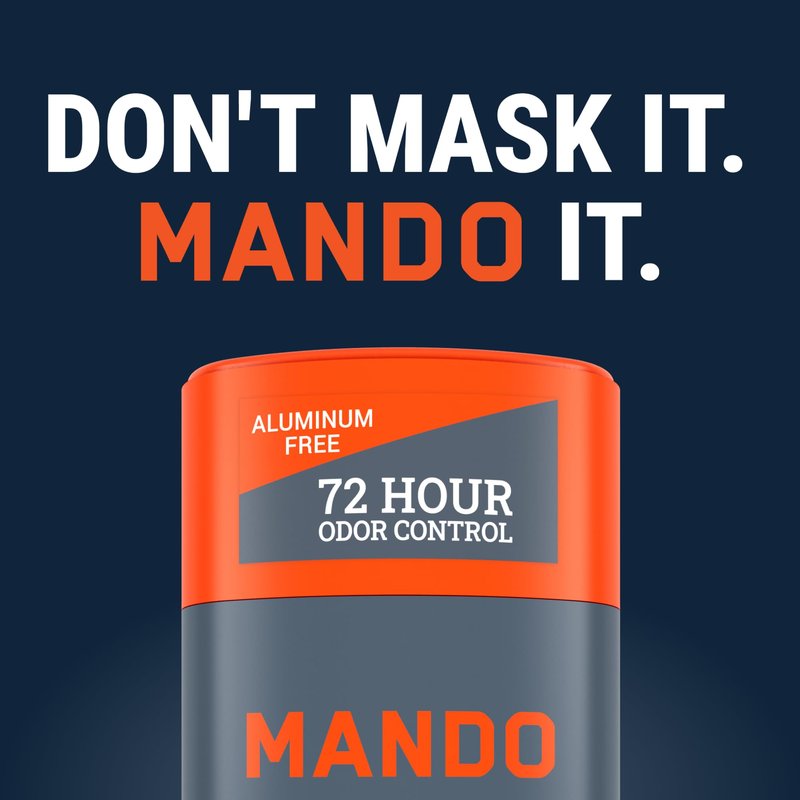 Mando Whole Body Deodorant For Men - Smooth Solid Stick - 72 Hour Odor Control - Aluminum Free, Baking Soda Free, Skin Safe - 2.6 ounce (Pack of 2) - Mt Fuji