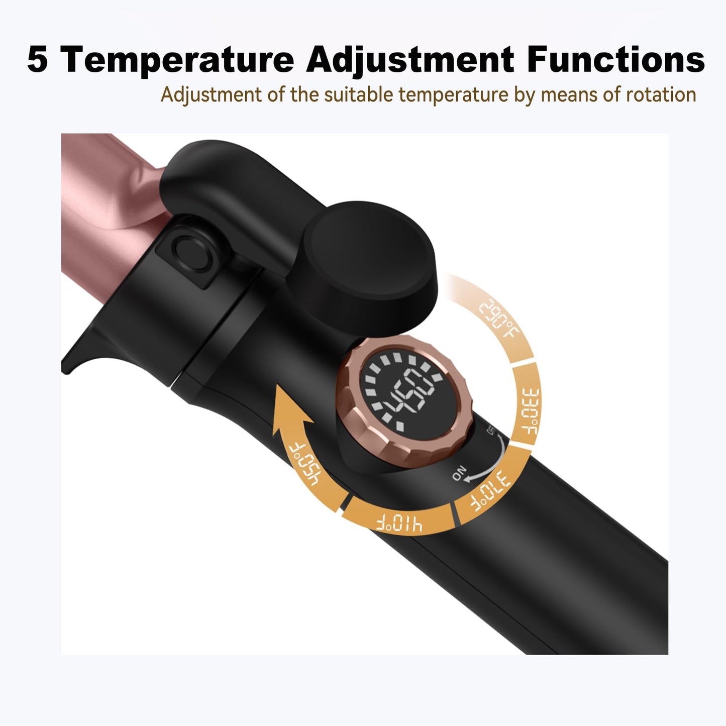 1 Inch Curling Iron,Curling Wand for Long Hair,5 Adjustable Temp LCD Digital Control,25 mm Thin Long Barrel Curling Iron Double Voltage 110-240V