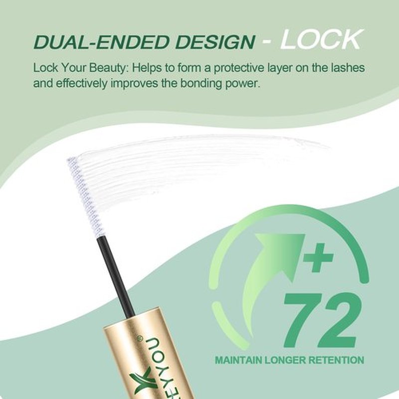Clear Lash Bond and Seal KEYYOU 10ML Cluster Lash Glue for Lash Clusters Strong Gentle Comfortable Lash Cluster Glue Waterproof Latex-Free Suitable for Sensitive Eyes