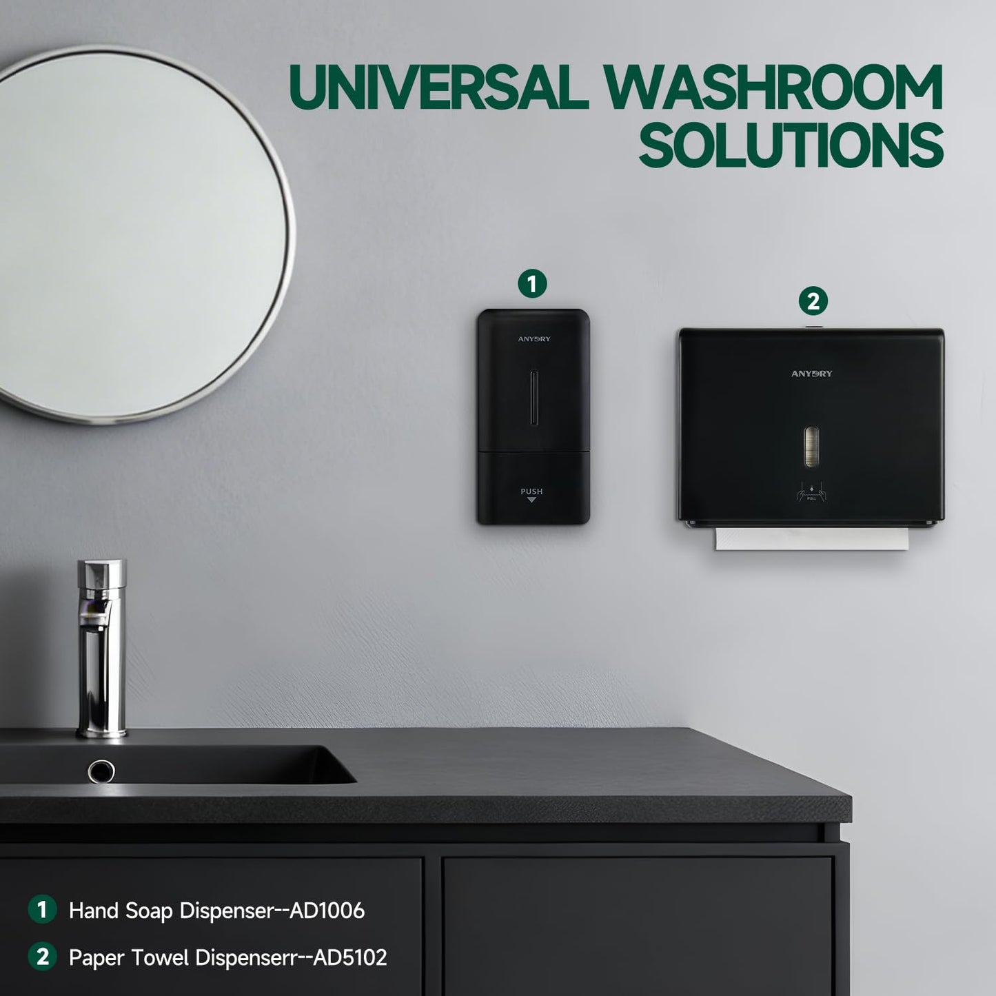 anydry 200-Sheet Paper Towel Dispenser Wall Mount (Folded Size ≤ 10 x 3.1)