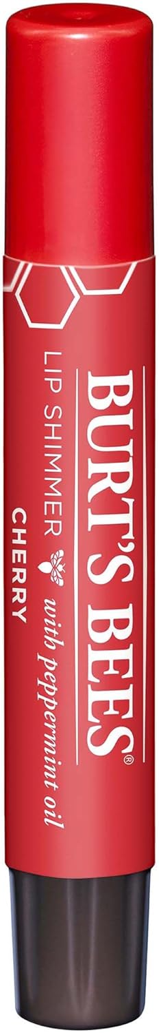 Burt's Bees Lip Shimmer, 100% Natural Moisturizing, with Peppermint Oil, Guava, 0.09 Oz - 6 Pack