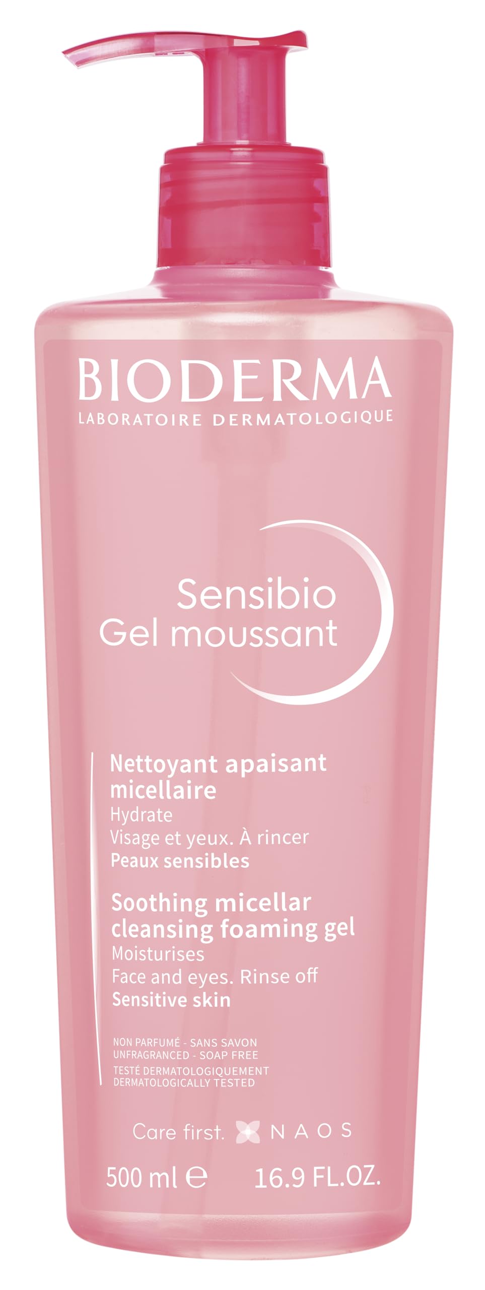 Bioderma Sensibio Foaming Gel Cleansing and Make-Up Removing Refreshing feeling for Sensitive Skin Unscented, 16.9 Fl Oz